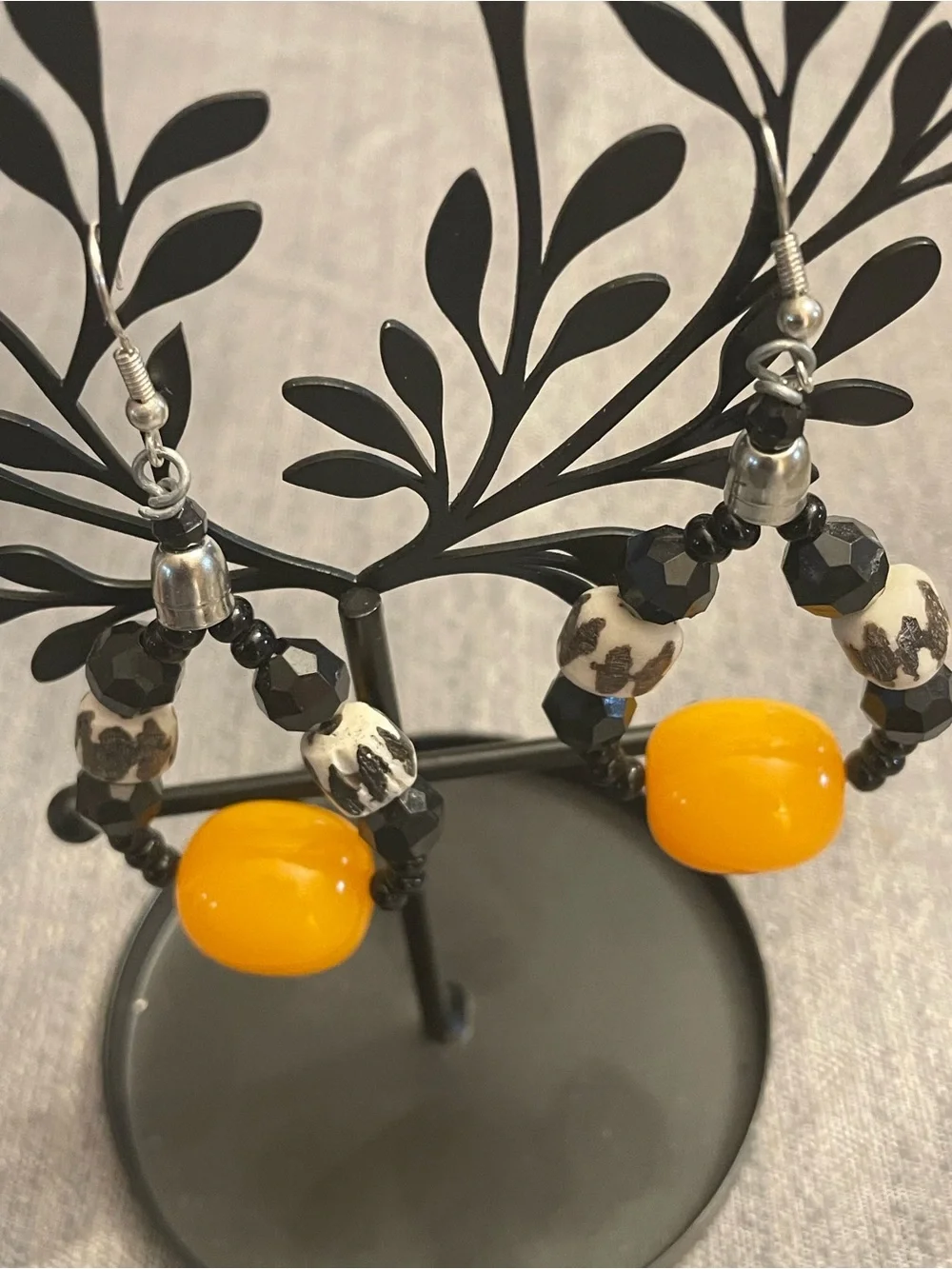 Bold Yellow Handcrafted Dangle Earrings
